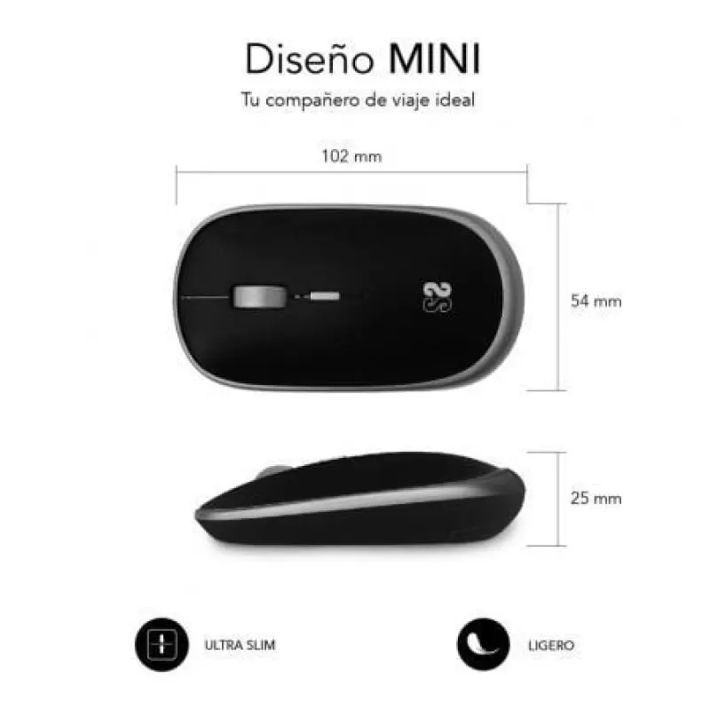 Ratón Mini Inalámbrico Subblim Wireless Mini/ Hasta 1600 DPI/ Gris Espacial Ratón Mini Inalámbrico Subblim Wireless Mini/ Hasta 1600 DPI/ Gris Espacial