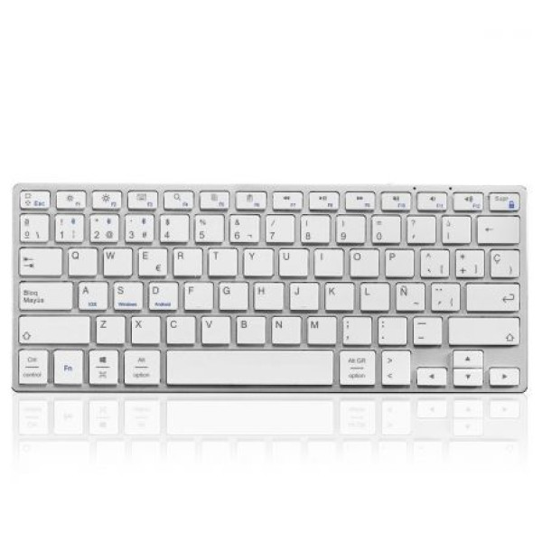 Teclado Compacto Inalámbrico por Bluetooth Subblim Advance Compact/ Plata