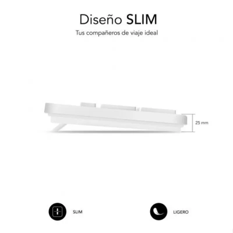 Teclado Subblim Business Slim Silencioso/ Blanco Teclado Subblim Business Slim Silencioso/ Blanco