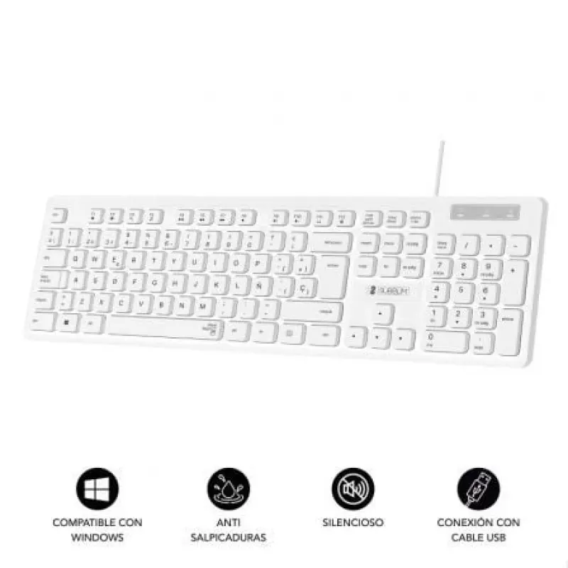 Teclado Subblim Business Slim Silencioso/ Blanco Teclado Subblim Business Slim Silencioso/ Blanco