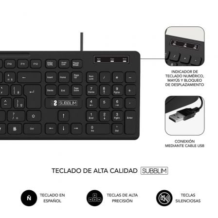 Teclado y Ratón Subblim Combo Business Slim CSSK01/ Negro Teclado y Ratón Subblim Combo Business Slim CSSK01/ Negro
