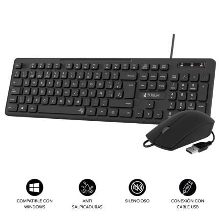 Teclado y Ratón Subblim Combo Business Slim CSSK01/ Negro Teclado y Ratón Subblim Combo Business Slim CSSK01/ Negro