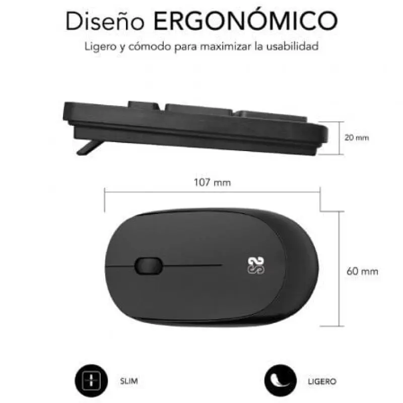 Teclado y Ratón Inalámbrico Subblim Combo Business Slim CSSW10/ Negro Teclado y Ratón Inalámbrico Subblim Combo Business Slim CSSW10/ Negro