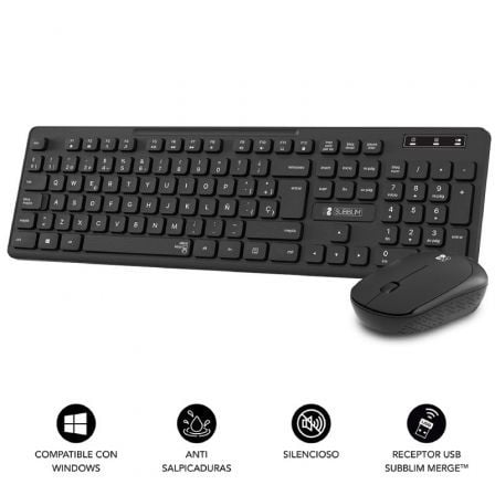 Teclado y Ratón Inalámbrico Subblim Combo Business Slim CSSW10/ Negro Teclado y Ratón Inalámbrico Subblim Combo Business Slim CSSW10/ Negro