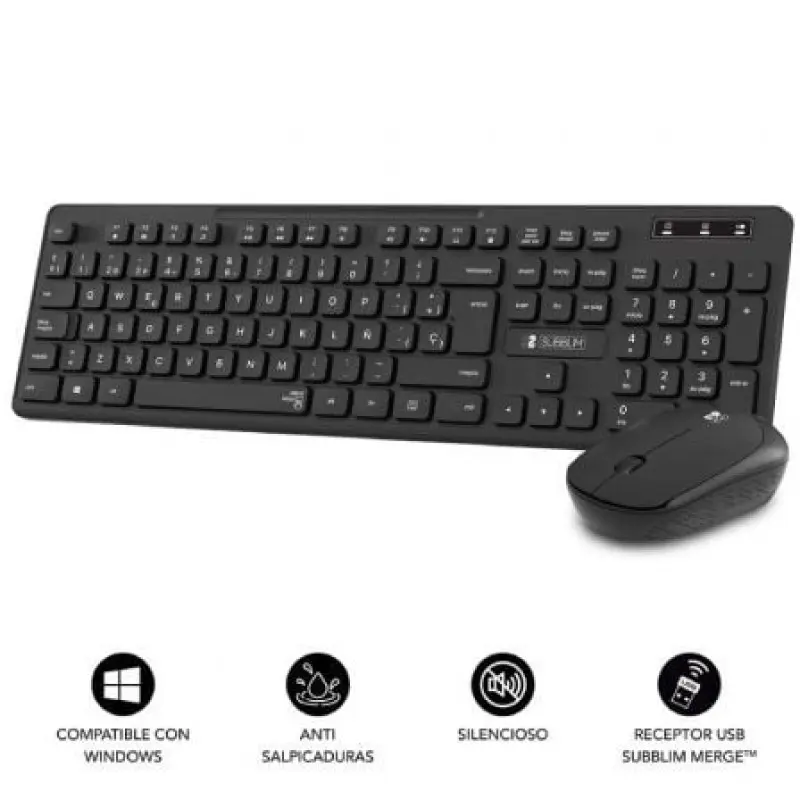 Teclado y Ratón Inalámbrico Subblim Combo Business Slim CSSW10/ Negro Teclado y Ratón Inalámbrico Subblim Combo Business Slim CSSW10/ Negro