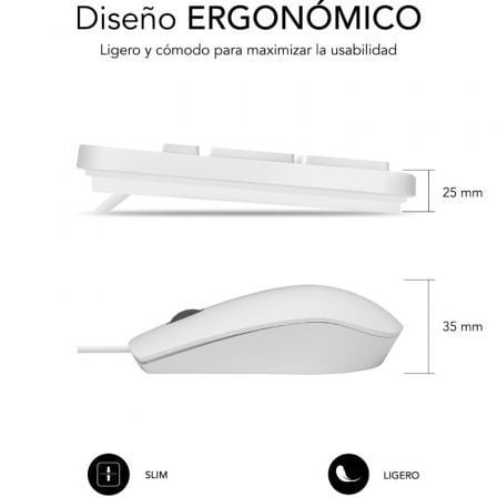 Teclado y Ratón Subblim Combo Business Slim Silencioso/ Blanco Teclado y Ratón Subblim Combo Business Slim Silencioso/ Blanco
