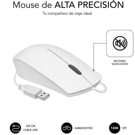 Teclado y Ratón Subblim Combo Business Slim Silencioso/ Blanco Teclado y Ratón Subblim Combo Business Slim Silencioso/ Blanco