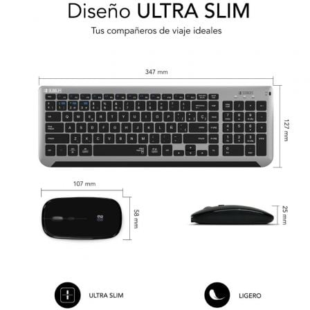 Teclado y Ratón Inalámbrico Subblim Combo Dual Prestige Extendido/ Gris y Negro Teclado y Ratón Inalámbrico Subblim Combo Dual Prestige Extendido/ Gris y Negro