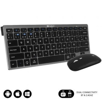 Teclado y Ratón Inalámbrico Subblim OCO020 Combo Multidispositivo Compacto/ Gris Teclado y Ratón Inalámbrico Subblim OCO020 Combo Multidispositivo Compacto/ Gris