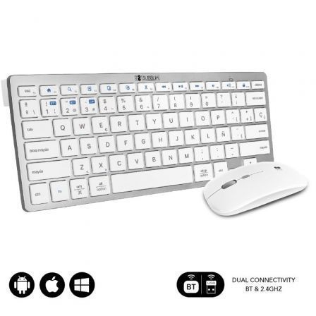Teclado y Ratón Inalámbrico Subblim OCO010 Combo Multidispositivo Compacto/ Plata Teclado y Ratón Inalámbrico Subblim OCO010 Combo Multidispositivo Compacto/ Plata