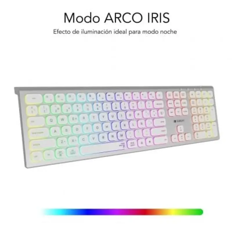 Teclado Inalámbrico Subblim Master/ Plata y Blanco Teclado Inalámbrico Subblim Master/ Plata y Blanco