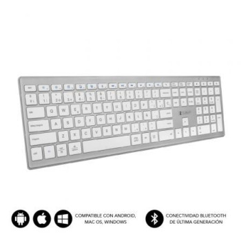Teclado Inalámbrico por Bluetooth Subblim 2PUE200 Pure Extended/ Plata Teclado Inalámbrico por Bluetooth Subblim 2PUE200 Pure Extended/ Plata