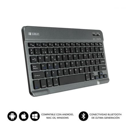 Teclado Compacto Inalámbrico por Bluetooth Subblim Smart/ Gris Teclado Compacto Inalámbrico por Bluetooth Subblim Smart/ Gris