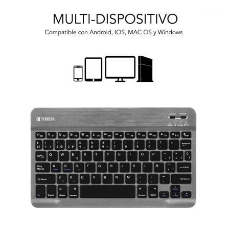 Teclado Compacto Inalámbrico por Bluetooth Subblim Smart/ Gris Teclado Compacto Inalámbrico por Bluetooth Subblim Smart/ Gris