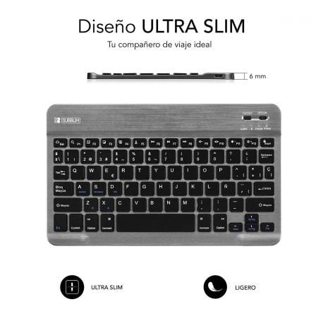 Teclado Compacto Inalámbrico por Bluetooth Subblim Smart/ Gris Teclado Compacto Inalámbrico por Bluetooth Subblim Smart/ Gris