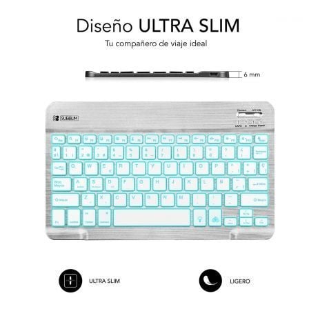 Teclado Compacto Inalámbrico por Bluetooth Subblim Smart Backlit/ Plata Teclado Compacto Inalámbrico por Bluetooth Subblim Smart Backlit/ Plata
