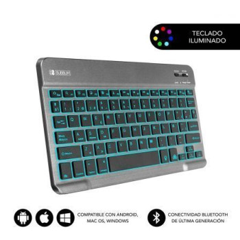 Teclado Compacto Inalámbrico por Bluetooth Subblim Smart Backlit/ Gris Teclado Compacto Inalámbrico por Bluetooth Subblim Smart Backlit/ Gris