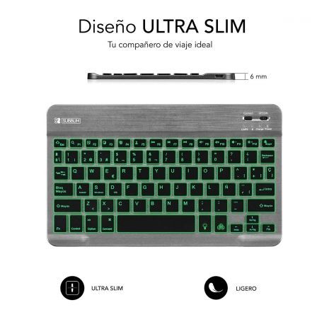 Teclado Compacto Inalámbrico por Bluetooth Subblim Smart Backlit/ Gris Teclado Compacto Inalámbrico por Bluetooth Subblim Smart Backlit/ Gris