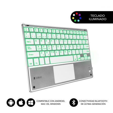 Teclado Compacto Inalámbrico por Bluetooth Subblim SMBT50/ Plata Teclado Compacto Inalámbrico por Bluetooth Subblim SMBT50/ Plata