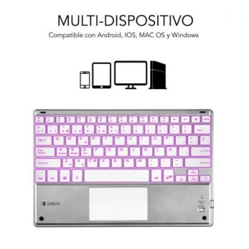 Teclado Compacto Inalámbrico por Bluetooth Subblim SMBT50/ Plata Teclado Compacto Inalámbrico por Bluetooth Subblim SMBT50/ Plata