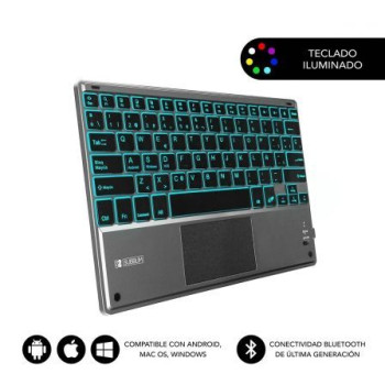 Teclado Compacto Inalámbrico por Bluetooth Subblim Touchpad Smart Blacklit/ Gris Teclado Compacto Inalámbrico por Bluetooth Subblim Touchpad Smart Blacklit/ Gris