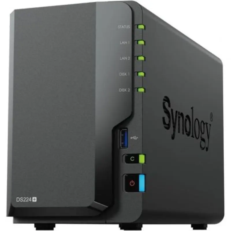 NAS Synology Diskstation DS224+/ 2 Bahías 3.5'- 2.5'/ 2GB DDR4/ Formato Torre NAS Synology Diskstation DS224+/ 2 Bahías 3.5'- 2.5'/ 2GB DDR4/ Formato Torre