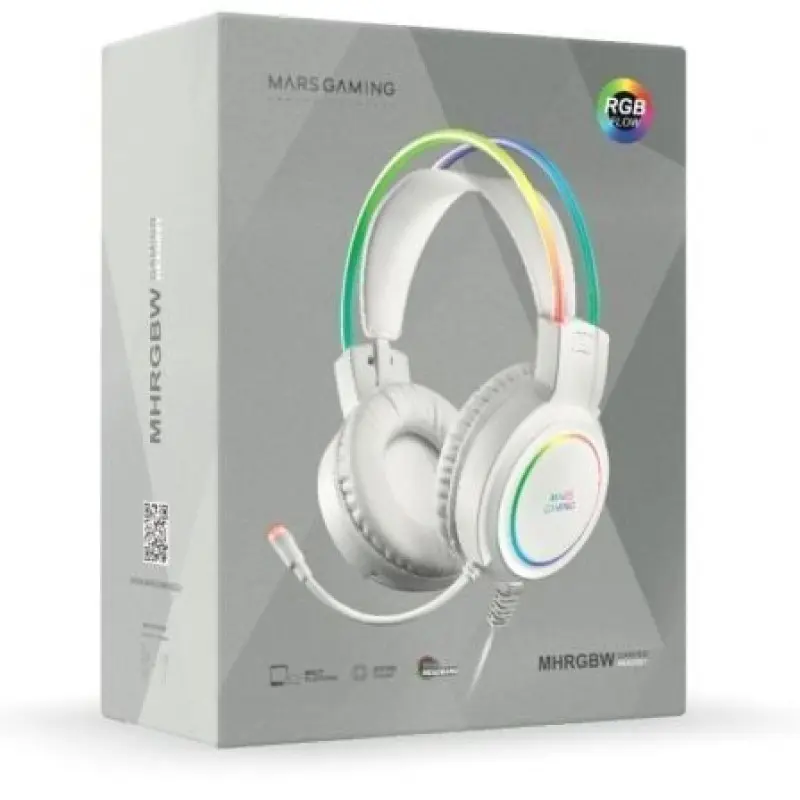 Auriculares Gaming con Micrófono Mars Gaming MHRGB/ Jack 3.5/ Blancos Auriculares Gaming con Micrófono Mars Gaming MHRGB/ Jack 3.5/ Blancos
