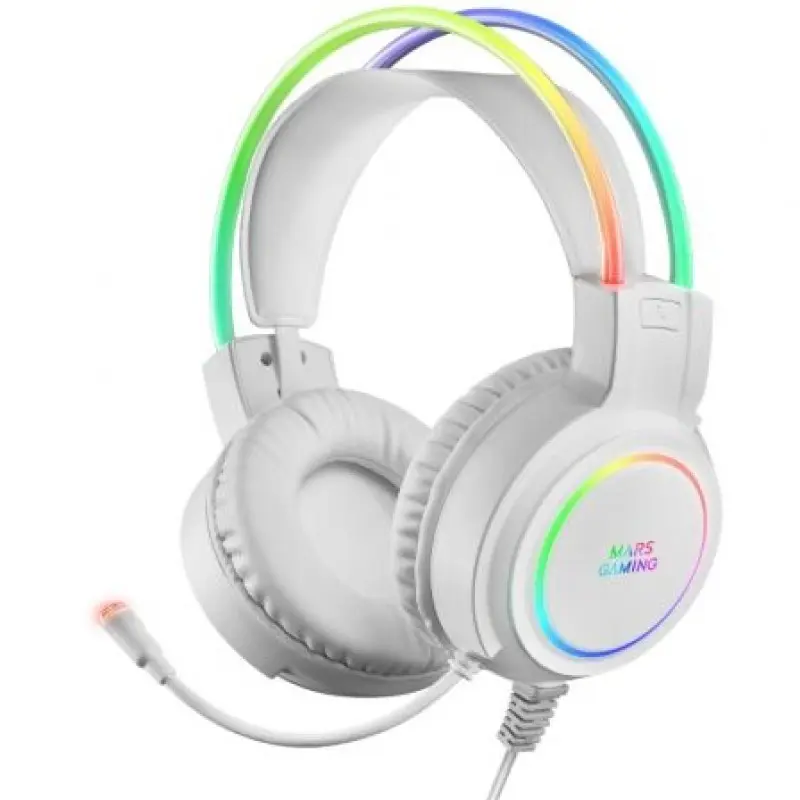 Auriculares Gaming con Micrófono Mars Gaming MHRGB/ Jack 3.5/ Blancos Auriculares Gaming con Micrófono Mars Gaming MHRGB/ Jack 3.5/ Blancos