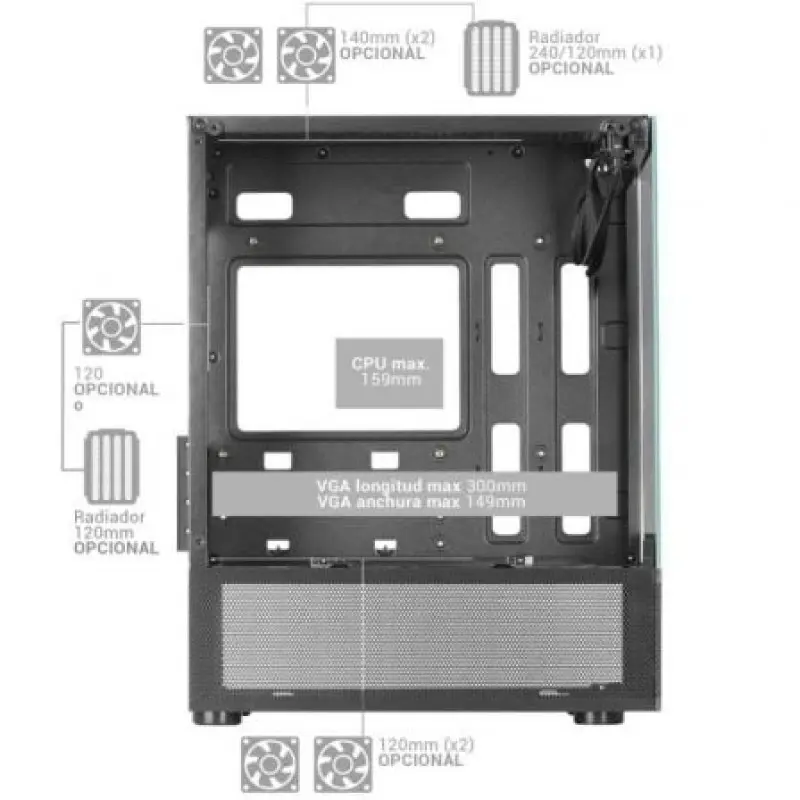 Caja Gaming Minitorre Mars Gaming MC-SE/ Blanca Caja Gaming Minitorre Mars Gaming MC-SE/ Blanca