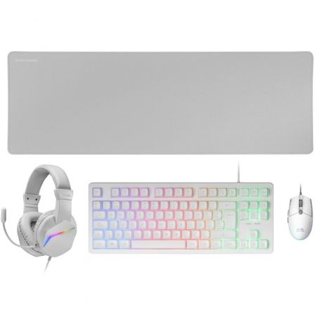 Pack Gaming Mars Gaming MCP-RGB3W/ Teclado RGB + Ratón Óptico + Alfombrilla XXL + Auriculares Pack Gaming Mars Gaming MCP-RGB3W/ Teclado RGB + Ratón Óptico + Alfombrilla XXL + Auriculares