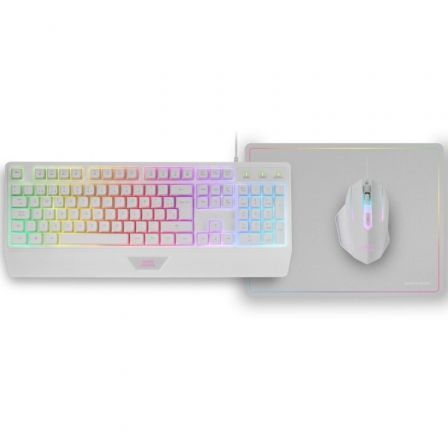Pack Gaming Mars Gaming MCP124/ Teclado H-MECH + Ratón Óptico + Alfombrilla/ Blanco Pack Gaming Mars Gaming MCP124/ Teclado H-MECH + Ratón Óptico + Alfombrilla/ Blanco