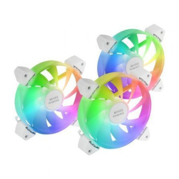 Pack 3 Ventiladores Mars Gaming MF-3A/ 12cm/ ARGB/ Blanco Pack 3 Ventiladores Mars Gaming MF-3A/ 12cm/ ARGB/ Blanco