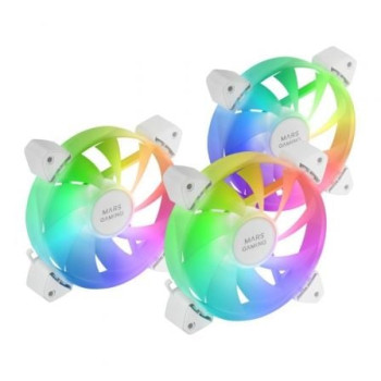 Pack 3 Ventiladores Mars Gaming MF-3A/ 12cm/ ARGB/ Blanco Pack 3 Ventiladores Mars Gaming MF-3A/ 12cm/ ARGB/ Blanco