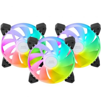 Pack 3 Ventiladores Invertidos Mars Gaming MF-3AR/ 12cm/ ARGB Pack 3 Ventiladores Invertidos Mars Gaming MF-3AR/ 12cm/ ARGB