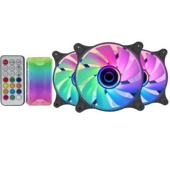 Pack 3 Ventiladores Mars Gaming MF-3DKIT/ 12cm + HUB + Mando a Distancia/ ARGB/ Negro Pack 3 Ventiladores Mars Gaming MF-3DKIT/ 12cm + HUB + Mando a Distancia/ ARGB/ Negro