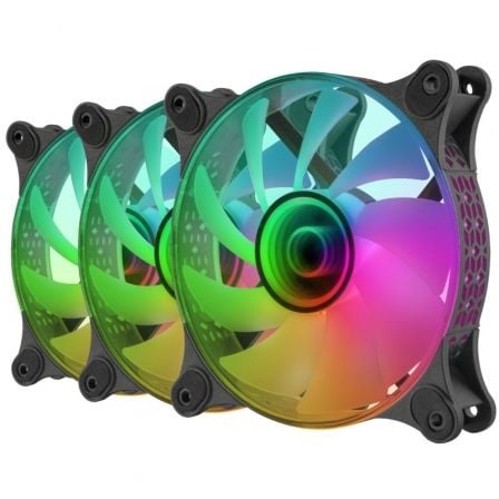Pack 3 Ventiladores Mars Gaming MF-3DKIT/ 12cm + HUB + Mando a Distancia/ ARGB/ Negro Pack 3 Ventiladores Mars Gaming MF-3DKIT/ 12cm + HUB + Mando a Distancia/ ARGB/ Negro