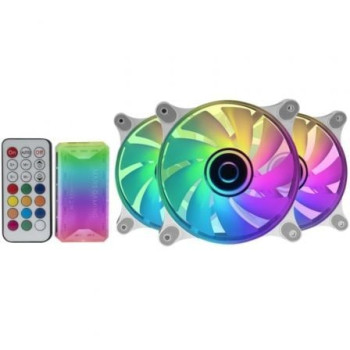 Pack 3 Ventiladores Mars Gaming MF-3DKITW/ 12cm + HUB + Mando a Distancia/ ARGB/ Blanco Pack 3 Ventiladores Mars Gaming MF-3DKITW/ 12cm + HUB + Mando a Distancia/ ARGB/ Blanco