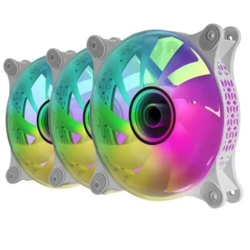 Pack 3 Ventiladores Mars Gaming MF-3DKITW/ 12cm + HUB + Mando a Distancia/ ARGB/ Blanco Pack 3 Ventiladores Mars Gaming MF-3DKITW/ 12cm + HUB + Mando a Distancia/ ARGB/ Blanco