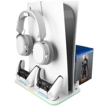 Soporte Multifunción RGB para PS5 Mars Gaming MPS5-B2/ Blanco Soporte Multifunción RGB para PS5 Mars Gaming MPS5-B2/ Blanco