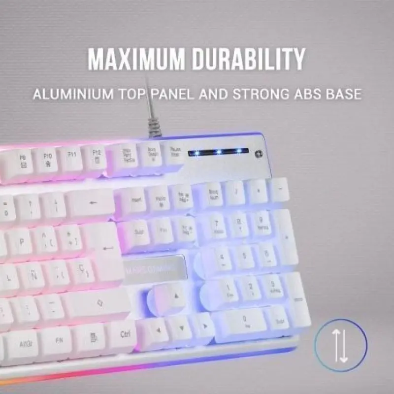 Teclado Gaming SemiMecánico Mars Gaming MK220ES/ Blanco Teclado Gaming SemiMecánico Mars Gaming MK220ES/ Blanco
