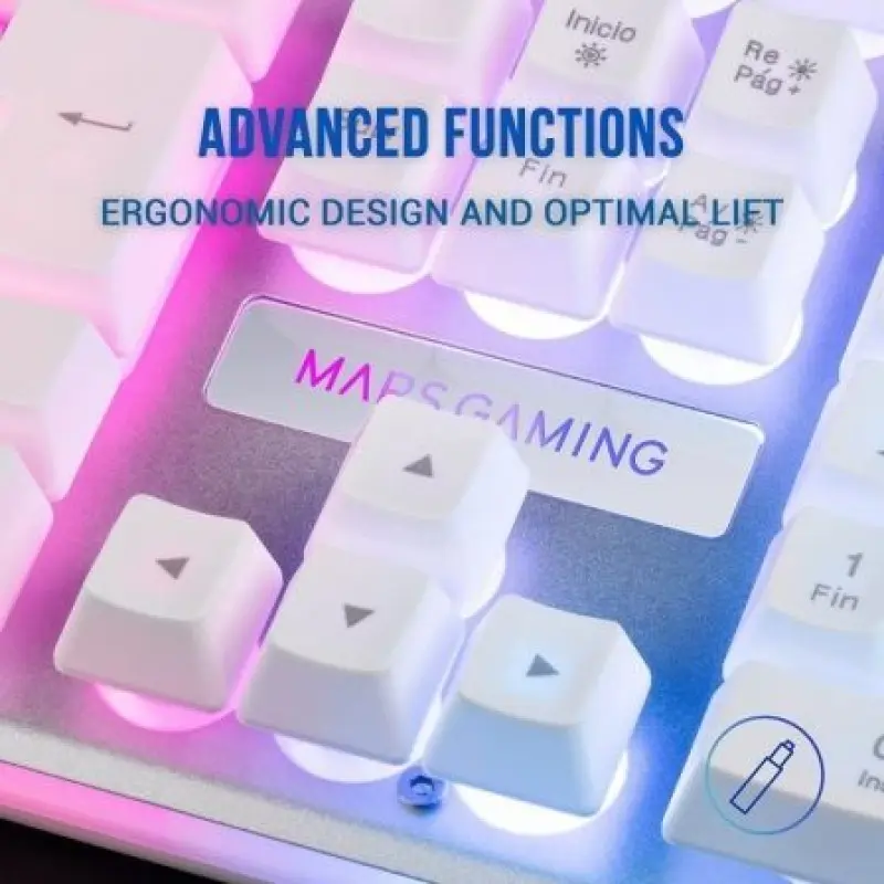 Teclado Gaming SemiMecánico Mars Gaming MK220ES/ Blanco Teclado Gaming SemiMecánico Mars Gaming MK220ES/ Blanco