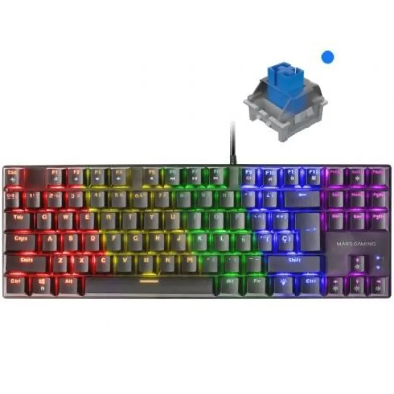 Teclado Gaming Mecánico Mars Gaming MK80BES/ Switch Azul Teclado Gaming Mecánico Mars Gaming MK80BES/ Switch Azul