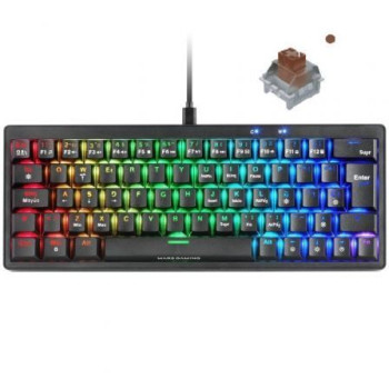 Teclado Gaming Mecánico Mars Gaming MKMINIPRO/ Switch Marrón/ Negro Teclado Gaming Mecánico Mars Gaming MKMINIPRO/ Switch Marrón/ Negro