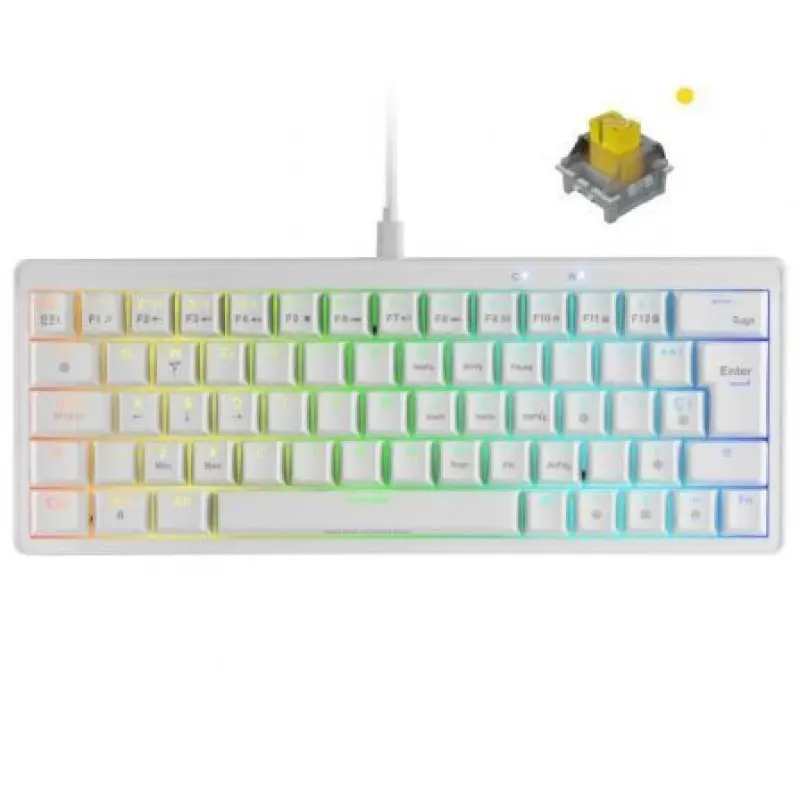 Teclado Gaming Mecánico Mars Gaming MKMINIPRO/ Switch Amarillo/ Blanco Teclado Gaming Mecánico Mars Gaming MKMINIPRO/ Switch Amarillo/ Blanco