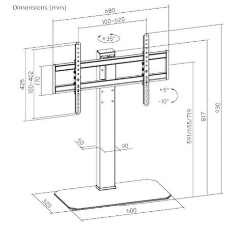 Soporte de Mesa TM Electrón TMSLC424 para TV de 46-86'/ hasta 60kg Soporte de Mesa TM Electrón TMSLC424 para TV de 46-86'/ hasta 60kg