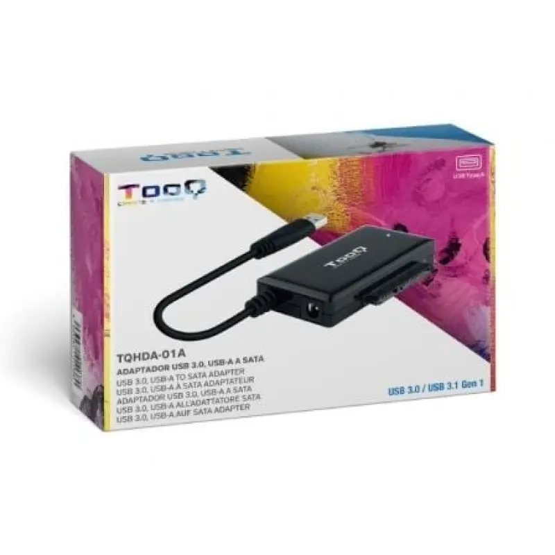 Adaptador para Discos Duros 2.5'/3.5' Tooq TQHDA-01A/ USB 3.0 Macho - SATA Adaptador para Discos Duros 2.5'/3.5' Tooq TQHDA-01A/ USB 3.0 Macho - SATA
