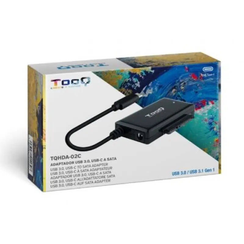 Adaptador para Discos Duros 2.5'/3.5' TooQ TQHDA-02C/ USB Tipo-C Macho - SATA Adaptador para Discos Duros 2.5'/3.5' TooQ TQHDA-02C/ USB Tipo-C Macho - SATA
