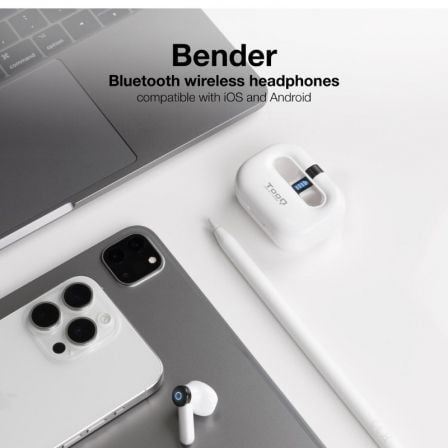 Auriculares Bluetooth TooQ Bender TQBWH-0031W con estuche de carga/ Autonomía 4h/ Blancos Auriculares Bluetooth TooQ Bender TQBWH-0031W con estuche de carga/ Autonomía 4h/ Blancos