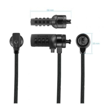 Cable de Seguridad para Portátiles TooQ TQCLKC0015-G/ 1.5m Cable de Seguridad para Portátiles TooQ TQCLKC0015-G/ 1.5m