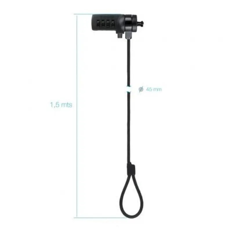 Cable de Seguridad para Portátiles TooQ TQCLKC0015-G/ 1.5m Cable de Seguridad para Portátiles TooQ TQCLKC0015-G/ 1.5m
